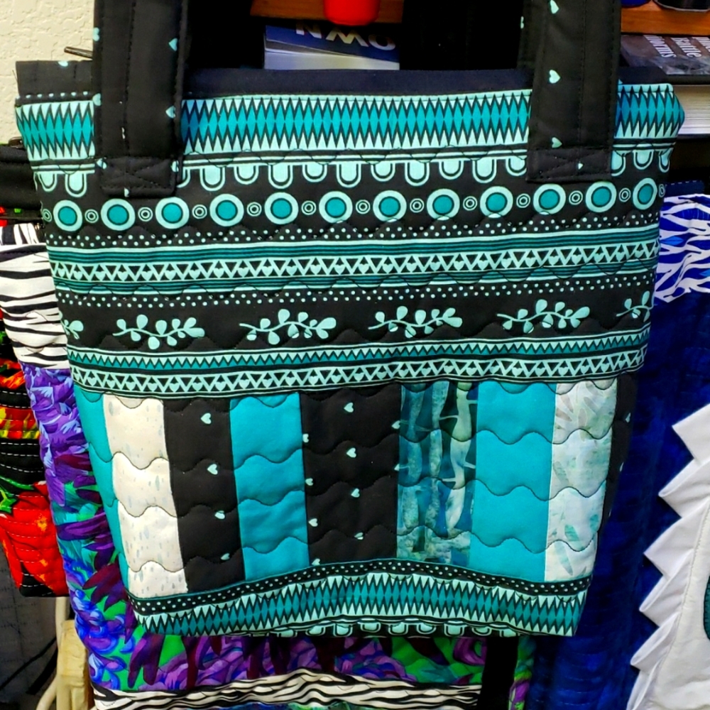 Hand made & Quilted Purse...SW flair. Turquoise/black